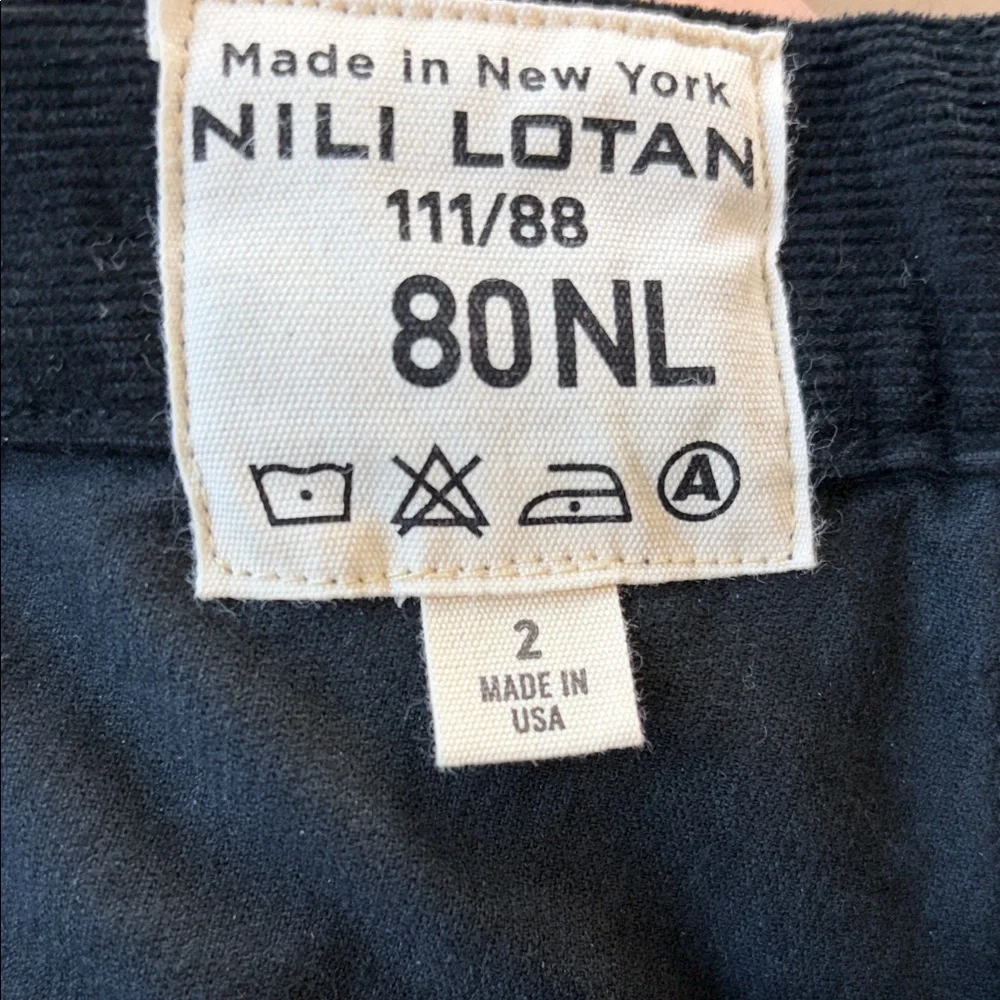 Nili Lotan Shon Corduroy Pant in Carbon Black - Picture 2 of 3